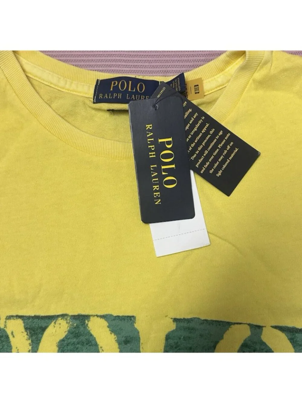Polo by Ralph Lauren Yellow Graphic Logo Crew Neck T-Shirt